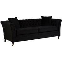 Product photograph of Dartford Upholstered Velvet 3 Seater Sofa In Onyx Black from Furniture in Fashion