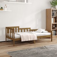 Product photograph of Davey Solid Pinewood Single Day Bed In Honey Brown from Furniture in Fashion