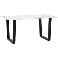 Product photograph of Dayton Rectangular Glass Dining Table In White Marble Effect from Furniture in Fashion