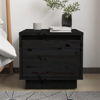 Product photograph of Dawes Solid Pinewood Bedside Cabinet With 1 Drawer In Black from Furniture in Fashion