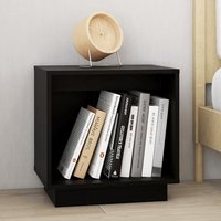 Product photograph of Dawes Solid Pinewood Bedside Cabinet In Black from Furniture in Fashion
