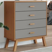 Product photograph of Dawlish Wooden Chest Of 4 Drawers In Grey And Brown from Furniture in Fashion
