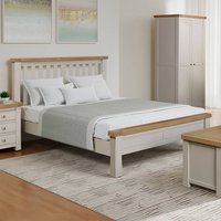 Product photograph of Dawson Wooden Double Bed In Taupe from Furniture in Fashion