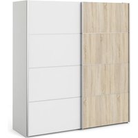 Product photograph of Dcap Wooden Small Wardrobe With 2 Sliding Doors In White Oak from Furniture in Fashion