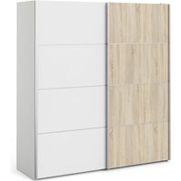 Product photograph of Dcap Wooden Sliding Doors Wardrobe In White Oak With 2 Shelves from Furniture in Fashion