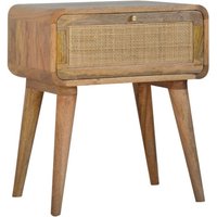 Product photograph of Debby Wooden Bedside Cabinet In Oak Woven Design With 1 Drawer from Furniture in Fashion