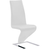 Product photograph of Demi Z Faux Leather Dining Chair In White With Chrome Feet from Furniture in Fashion