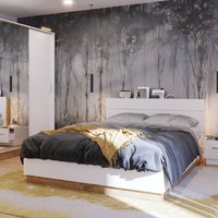 Product photograph of Deptford Ottoman Wooden Double Bed In Matt White With Led from Furniture in Fashion