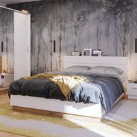 Product photograph of Deptford Led Ottoman Wooden Super King Size Bed In Matt White from Furniture in Fashion