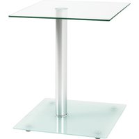 Product photograph of Destin Square Clear Glass Side Table With Aluminium Support from Furniture in Fashion