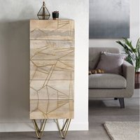 Product photograph of Dhort Wooden Chest Of Drawers In Natural With 5 Drawers from Furniture in Fashion