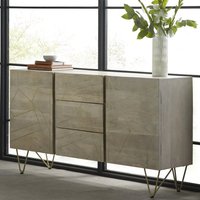 Product photograph of Dhort Wooden Sideboard In Natural With 2 Doors 3 Drawers from Furniture in Fashion