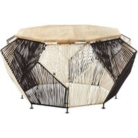 Product photograph of Diadem Octagonal Wooden Coffee Table With Black Metal Frame from Furniture in Fashion
