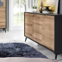 Product photograph of Dieppe Wooden Sideboard 2 Doors 3 Drawers In Evoke Oak from Furniture in Fashion
