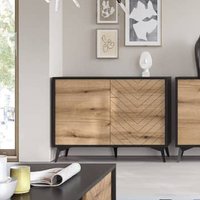 Product photograph of Dieppe Wooden Sideboard With 2 Doors In Evoke Oak from Furniture in Fashion