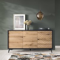 Product photograph of Dieppe Wooden Sideboard With 3 Doors In Evoke Oak from Furniture in Fashion