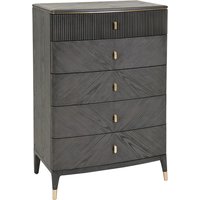 Product photograph of Dileta Wooden Chest Of 5 Drawers In Ebony from Furniture in Fashion