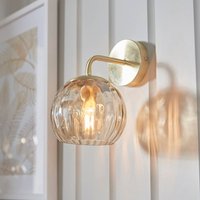 Product photograph of Dimple Champagne Glass Shade Wall Light In Brass from Furniture in Fashion