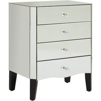 Product photograph of Dingolay Mirrored Glass Chest Of 4 Drawers In Silver from Furniture in Fashion