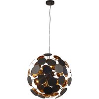 Product photograph of Discus Wall Hung 6 Pendant Light In Black And Gold from Furniture in Fashion