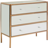 Product photograph of Dombay Mirrored Glass Chest Of 3 Drawers In Rose Gold from Furniture in Fashion