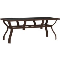 Product photograph of Dove Glass Top Garden Dining Table Large In Brown from Furniture in Fashion