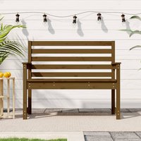Product photograph of Dove Solid Wood Pine Garden Seating Bench Small In Honey Brown from Furniture in Fashion