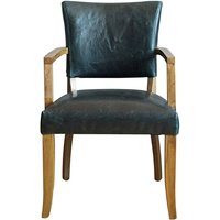 Product photograph of Dukes Leather Armchair With Wooden Frame In Ink Blue from Furniture in Fashion