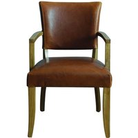 Product photograph of Dukes Leather Armchair With Wooden Frame In Tan Brown from Furniture in Fashion