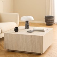 Product photograph of Duluth Wooden Coffee Table Square In Light Travertine Effect from Furniture in Fashion