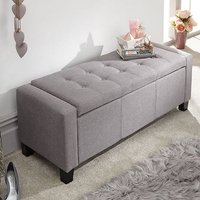 Product photograph of Ventnor Fabric Ottoman Storage Blanket Box In Grey from Furniture in Fashion