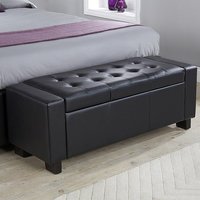 Product photograph of Ventnor Faux Leather Ottoman Storage Blanket Box In Black from Furniture in Fashion