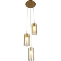 Product photograph of Duo 3 Light Champagne Glass Multi Drop Pendant Light In Bronze from Furniture in Fashion