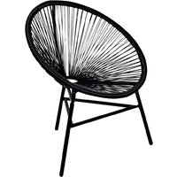 Product photograph of Durant Poly Rattan Garden Moon Chair In Black from Furniture in Fashion