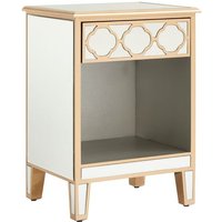 Product photograph of Dziban Mirrored Glass Side Table With 1 Drawer In Gold from Furniture in Fashion
