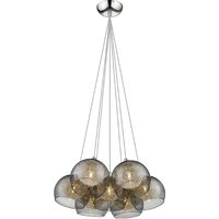 Product photograph of Ealing 7 Light Smoked Glass Shade Pendant Light In Chrome from Furniture in Fashion
