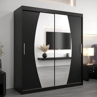 Product photograph of Eden Mirrored Wardrobe 2 Sliding Doors 180cm In Black from Furniture in Fashion