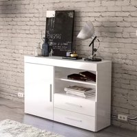 Product photograph of Edged High Gloss Sideboard In White from Furniture in Fashion