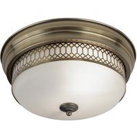 Product photograph of Edinburgh 2 Lights Ceiling Flush Light In Antique Brass from Furniture in Fashion