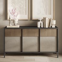 Product photograph of Edison Wooden Sideboard With 3 Doors In Lava Mercure Oak from Furniture in Fashion
