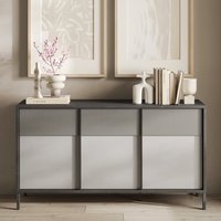 Product photograph of Edison Wooden Sideboard With 3 Doors In Lead Slate from Furniture in Fashion