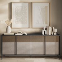 Product photograph of Edison Wooden Sideboard With 4 Doors In Lava Mercure Oak from Furniture in Fashion