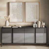 Product photograph of Edison Wooden Sideboard With 4 Doors In Lead Slate from Furniture in Fashion
