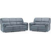 Product photograph of Elia Fabric Recliner 3 2 Seater Sofa Set In Grey from Furniture in Fashion