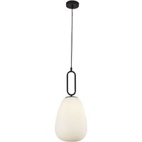 Product photograph of Elixir Ribbed Glass Pendant Light In Black And White from Furniture in Fashion
