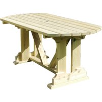 Product photograph of Elkhart Wooden Garden Dining Table In Natural from Furniture in Fashion