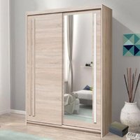 Product photograph of Elmira Wooden Wardrobe 175cm With 2 Sliding Doors In Sonoma Oak from Furniture in Fashion