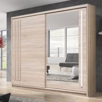 Product photograph of Elmira Wooden Wardrobe 200cm With 2 Sliding Doors In Sonoma Oak from Furniture in Fashion