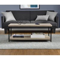 Product photograph of Ellicott Wooden Coffee Table With Undershelf In Grey Oak from Furniture in Fashion