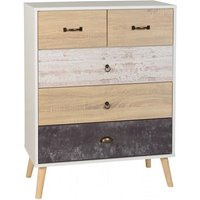 Product photograph of Noein Tall Chest Of Drawers In White And Distressed Effect from Furniture in Fashion